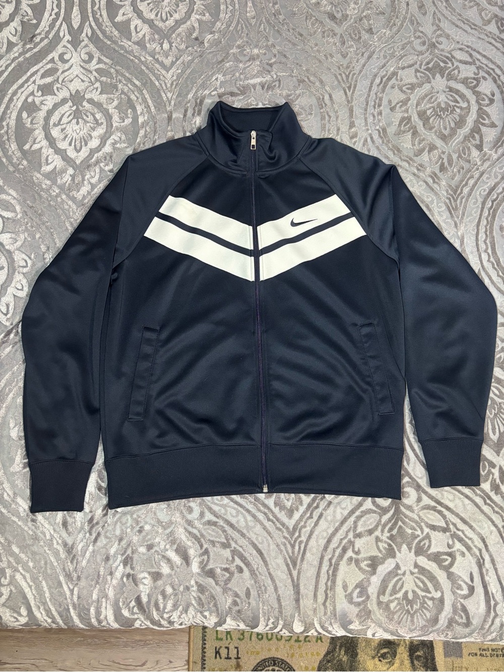 Nike Vintage The Athletic Department Men’s Large Retro Track Jacket Navy White